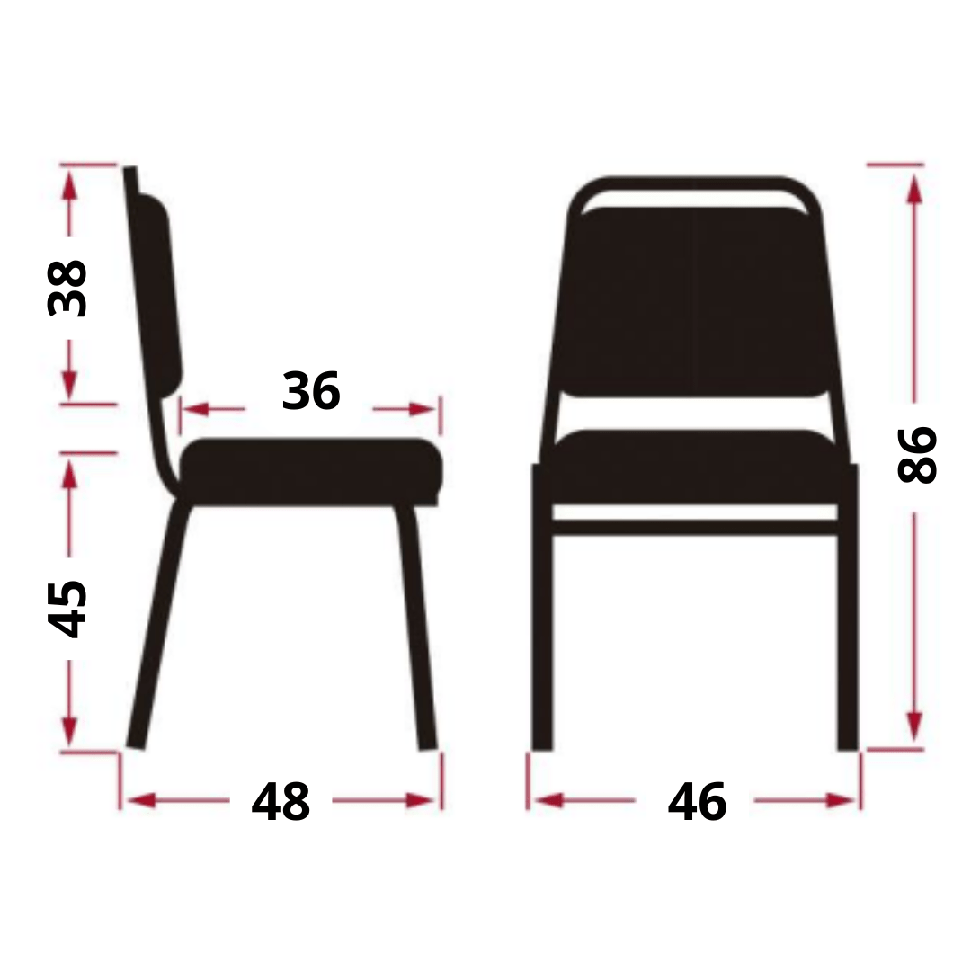 Pack Silla Auditorio Tapiz Eco Cuero Estructura Metalizada 6 Unidades