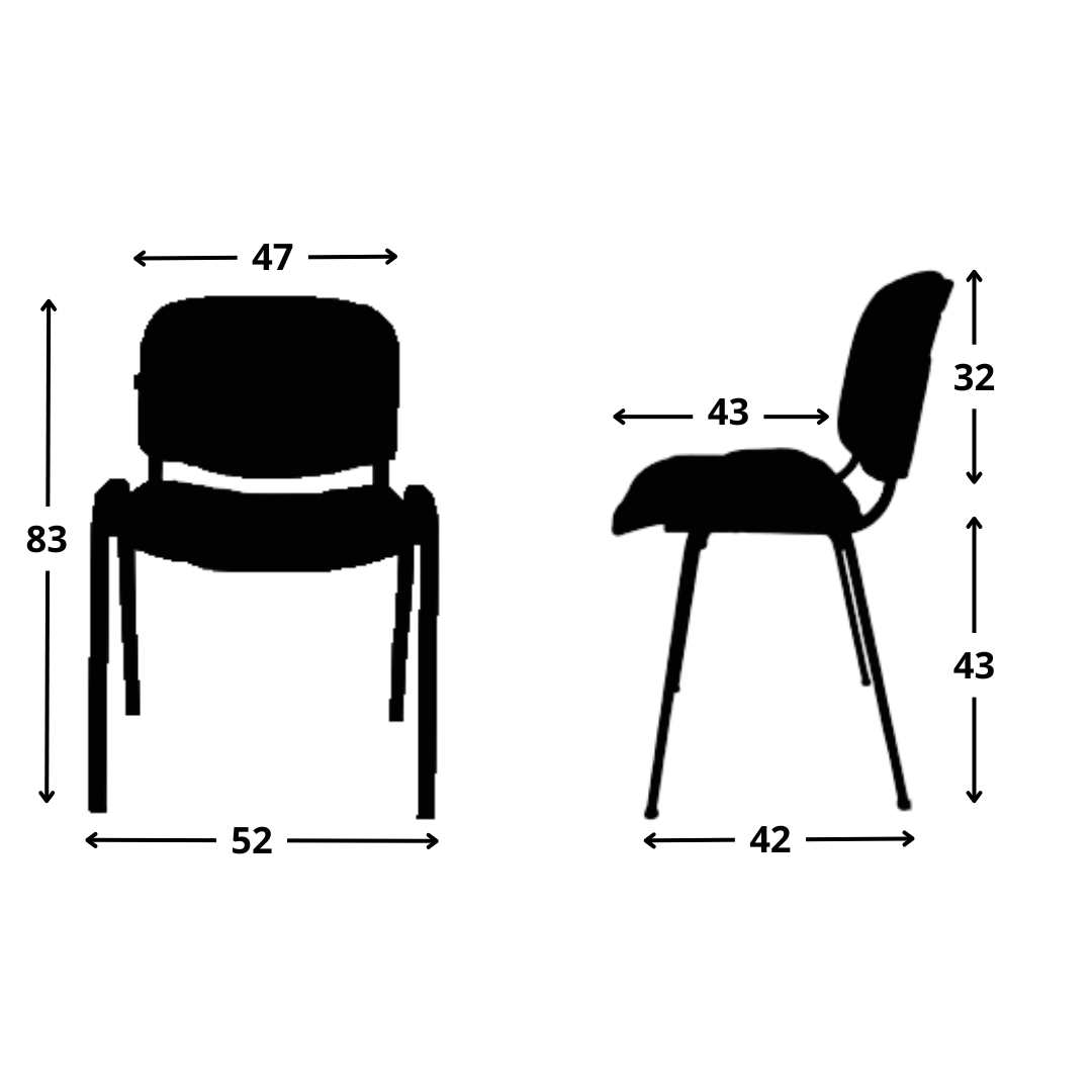 Silla iso tapizada en eco cuero estructura metalizada