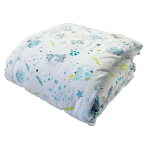 Cubrecama cuna reversible 130x100 diseño infantil amigos de la selva