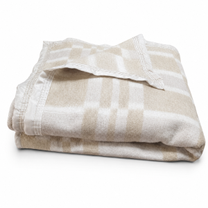 Frazada Escosesa 2 plazas cuadros tonos beige