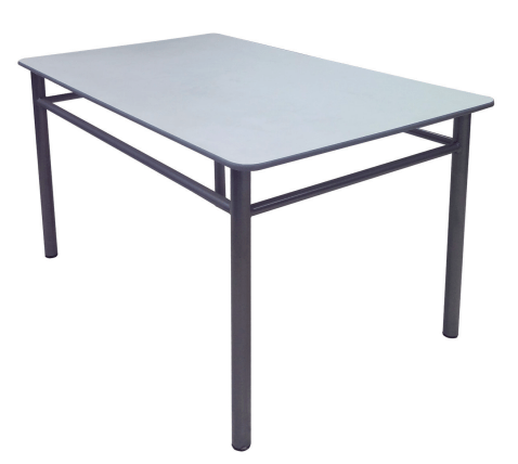 Mesa de Casino metalica con cubierta de melamina blanca , ideal para casino de empresas.