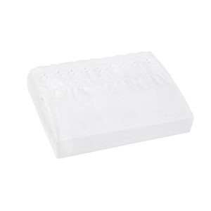 Juego sábanas 1 plaza 200 hilos Blanca con Broderie