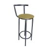 piso-taburete-con-respaldo-beige-con-negro.jpg Piso taburete con respaldo estructura Negra